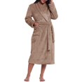 thumbnail image 1 of Women Plush Fleece Robe Long Warm Bathrobe Shawl Collar/Hood, 1 of 6