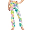 thumbnail image 2 of Odeerbi 2-13 Años Niñas Pantalones de Yoga de Pierna Ancha Tie-Dye Entrenamiento Baile Pantalones Deportivos Lindos Elasticidad Cintura Alta Pantalones de Pierna Recta, 2 of 9