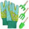 thumbnail image 1 of 4Pcs Set Kids Garden Tool Kit Light Green Gardening Tools For Children Aged 3 13 With Wooden Handle Design, 1 of 9