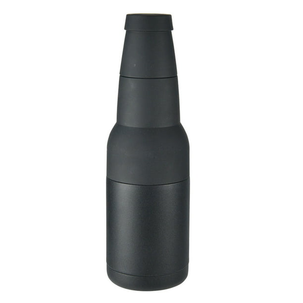 Botella de Cerveza y Lata de Refrigeracia, Negro de Acero inoxidable, de acero inoxidable, Enfriador de Cerveza de Acero inoxidable de 12 oz Portátil Con Abridor de Cerveza para