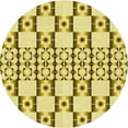 thumbnail image 1 of Ahgly Company Machine Washable Indoor Round Transitional Dark Golden Rod Brown Area Rugs, 7' Round, 1 of 7