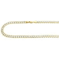 thumbnail image 2 of 10k Yellow Gold Diamond Cut Pave Flat Cuban Chain 6.5 mm Necklace 26 Inch, 2 of 5