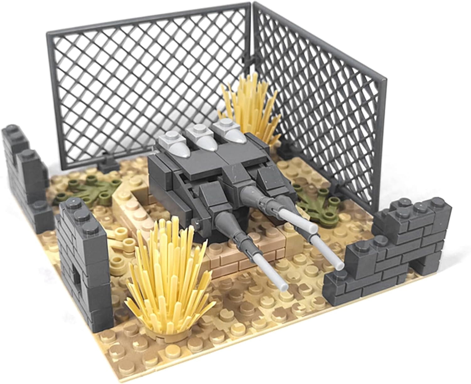 Military Base 6 Building Blocks Set, WW2 Desert Army Base Building Toys Compatible with Lego 6254100 Building Accessory, Educational DIY Gift for Kids Aged 6+