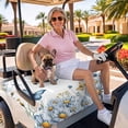 thumbnail image 3 of Golf Cart Seat Covers for 2 Seater,White Daisy Blossom Microfiber Cart Seat Towel Blanket,Spring Graden Floral Butterflies Absorbent Breathable Non Slip Bench Seats Protector for Golf Course 51"x31", 3 of 9