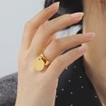 thumbnail image 2 of Qarigey Anillo de acero inoxidable para niña, colgante de joyería para dedo, abalorio para fiesta de mujer, Chip Circular externo, adorno para niña Accesorios de disfraces Oro 8# Qarigey AP014585-05, 2 of 6