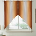thumbnail image 2 of Dark Burnt Orange Ombre Swag Curtains for Kitchen/Bedroom/Living Room, Modern Grey Gradient Farmhouse Art Scalloped Curtains 63 Inch Long, Window Swag Topper Curtains Valances 2 Panels Set 36"x63", 2 of 8