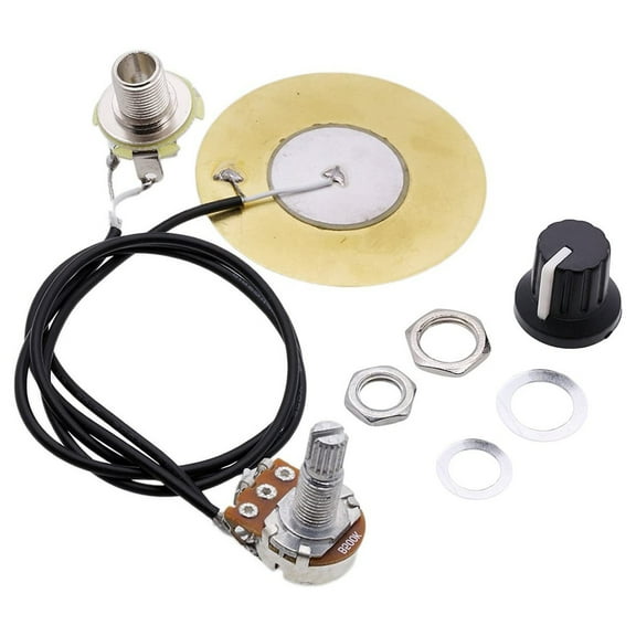50mm Guitar Pickup Piezo Transducer Prewired Amplifier with 6.35mm Output for Acoustic Guitar Ukulele Box