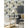 thumbnail image 2 of Lillian August Luxe Haven Tropic Palm Toss Peel and Stick Wallpaper 20.5 in W x 18 ft. L - Harbor Grey & Khaki, 2 of 6