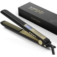 thumbnail image 1 of Flat Iron 1 Inch Titanium Hair Straightener with Adjustable Temperature High Heat 450 degrees Frizz Free Dual Voltage Heats Up Quickly Matte Black, 1 of 7