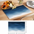 thumbnail image 6 of Navy Blue Ombre Placemats Set of 6 Modern Moire Wave Gradient Place Mats Indoor Wipeable Table Mats Washable Cloth Dining Table Placemats for Kitchen Holiday Party Home Decor 13x19 Inch, 6 of 9
