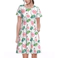 thumbnail image 1 of Balery Lotus Flower Vestidos sueltos de manga corta para mujer, vestidos de verano 2025, vestidos casuales de corte A con vuelo., 1 of 6