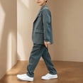 thumbnail image 4 of Odeerbi Kids Boys Formal Dress Suit Notched Lapel Blazer Jacket + Suit Pants Summer Outfits Set, 4 of 9
