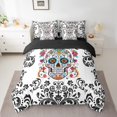 thumbnail image 2 of Erosebridal Tribal Skull Bedding Sets Twin Size, Mandala Damask Comforter Sets with Sheets, Bohomian Hippie Reversible Bedding Twin Size, Microfiber Bedroom Decor, 7pcs, 2 of 4