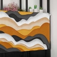 thumbnail image 7 of Valances for Windows Gradient Ocean Waves Orange Gray Gradient Waves Valance Rod Pocket Window Treatments Curtains for Kitchen Small Windows Living Room Bedroom Bathroom, 60"x18", 7 of 7