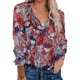 thumbnail image 1 of Sonducket Blusa de mujer con cuello en V con cordones en la parte de manga larga casual camisa suelta Prendas para la parte del cuerpo Impreso 3 XXL Sonducket AP003442-15, 1 of 6