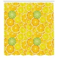 thumbnail image 3 of Ambesonne Fruit Shower Curtain, Lemon Orange Circles, 69"Wx84"L, Yellow White and Green, 3 of 3