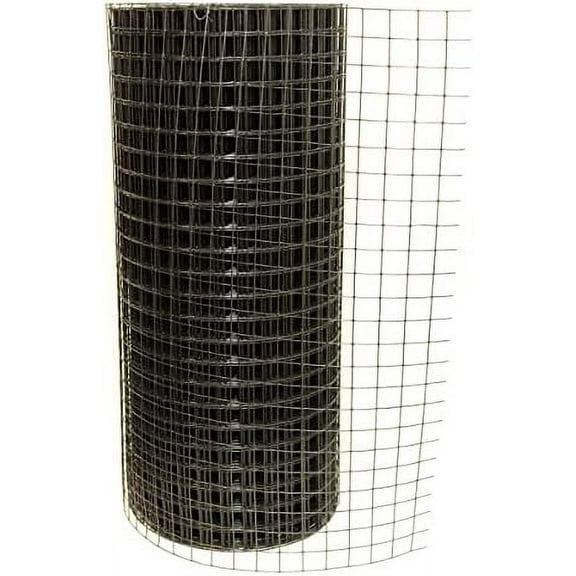 6' x 100' Welded Wire 19 Gauge Before Black PVC Coating 1" x 1" Mesh