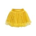 thumbnail image 2 of AURIGATE Toddler Baby Girl Skirt Toddler Girls Cute Party Dance Costume Splice Solid Color Net Yarn Crimping Pearl Sequins Tulle Skirt, 2 of 3