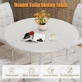 thumbnail image 5 of 5-Piece Dining Table Set, 31.5" Round Tulip Pedestal Dining Table and 4 Ergonomically Designed PU Chairs, Dining Table Set for Kitchen, Living Room, Office, 5 of 7
