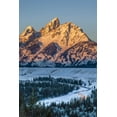 thumbnail image 2 of Illg, Cathy and Gordon 11x14 Black Ornate Wood Framed with Double Matting Museum Art Print Titled - WY, Grand Tetons Mountain landscape at sunrise, 2 of 4
