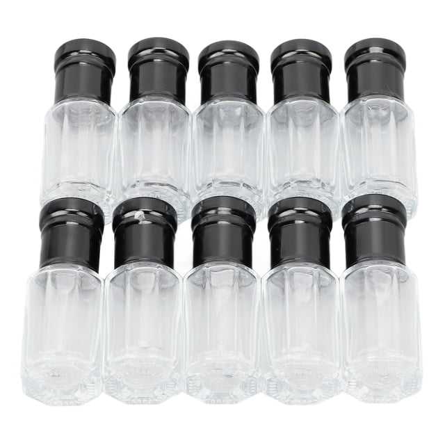 Mini frascos de perfume de vidrio de 6 ml, transparentes, rellenables y portátiles para viajes, fiestas o kits de maquillaje, paquete de 10