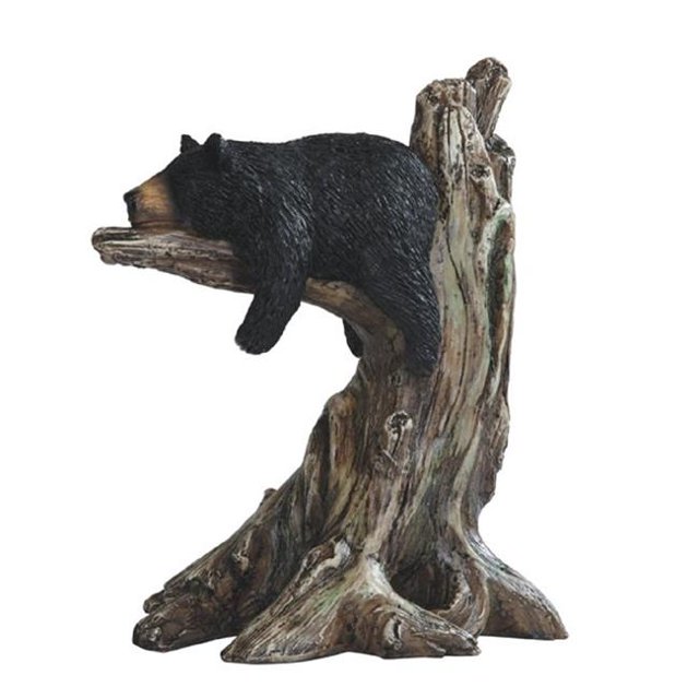Q-Max GSC9954292 9 in. Bear Sleeping in Tree Figurine, Black