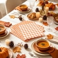 thumbnail image 4 of Virelaxpo Orange Check Disposable Paper Cups and Plates 50 Count for Thanksgiving Birthday Party Supplies 9 Inch Plates, 4 of 6