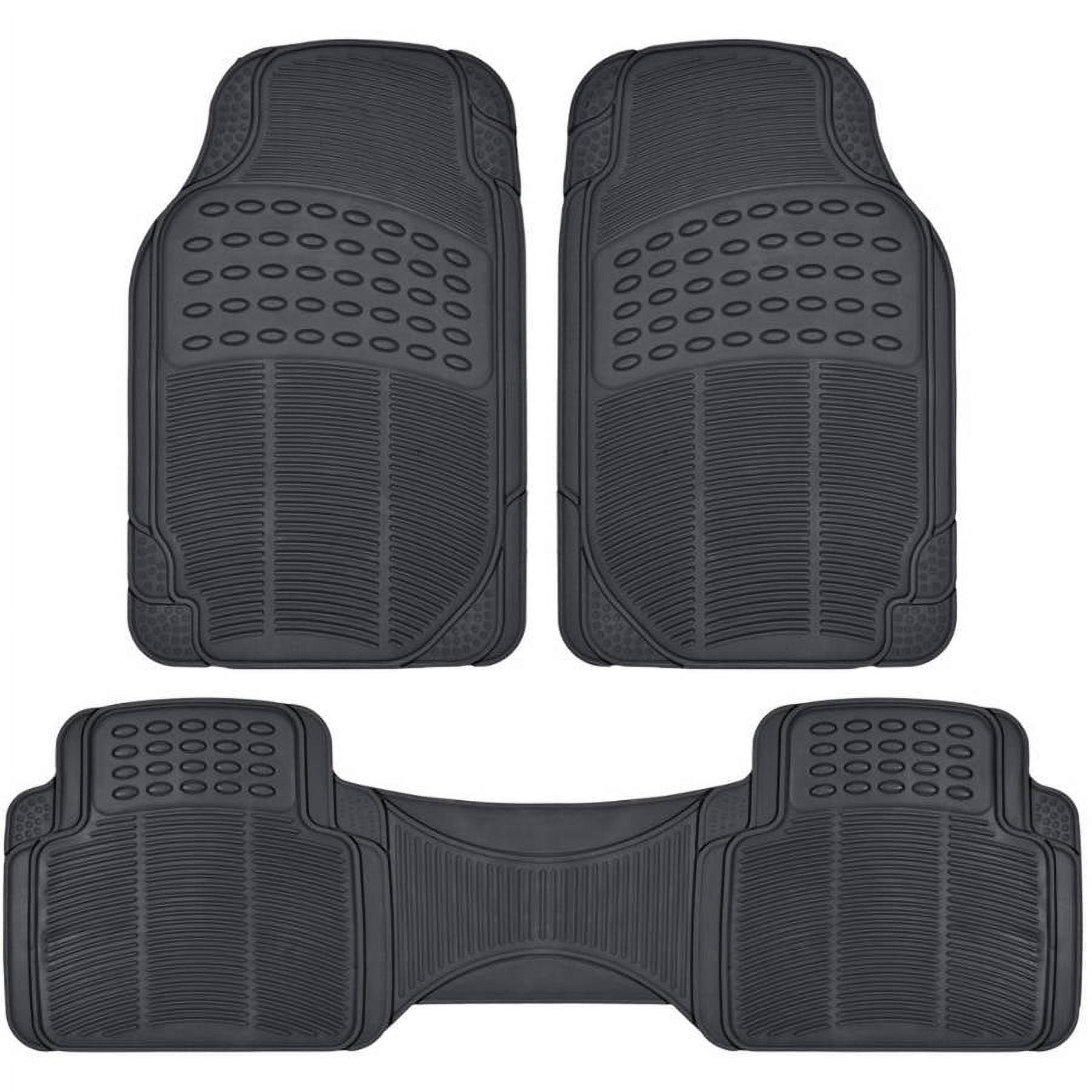 BDK Car SUV and Van Floor Rubber Mats with Cargo Trunk Mat, Heavy Duty All Weather Protection, 3 Colors