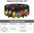 thumbnail image 4 of Black Party Tablecloths 60 Inch Round Table Cover with Colorful Paint Splatter for Family Dinners Patio Indoor Outside Events, 4 of 5