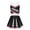 Black, variant on Girls Cheerleading Outfits Crop Top with Mini Skirt Cheer Leader Fancy Dress Outfit Red 10
