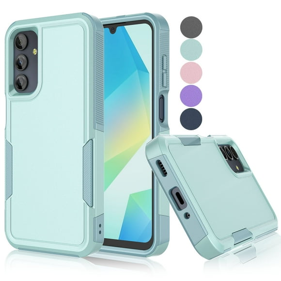 Pour Samsung Galaxy A16 5G Case, Étui de Téléphone Antichoc Robuste et Résistant pour Samsung Galaxy A16 5G, Tekcoo Protection de Qualité Militaire à Double Couche, Étui Robuste et Durable avec Mignon Pare-Chocs - Menthe