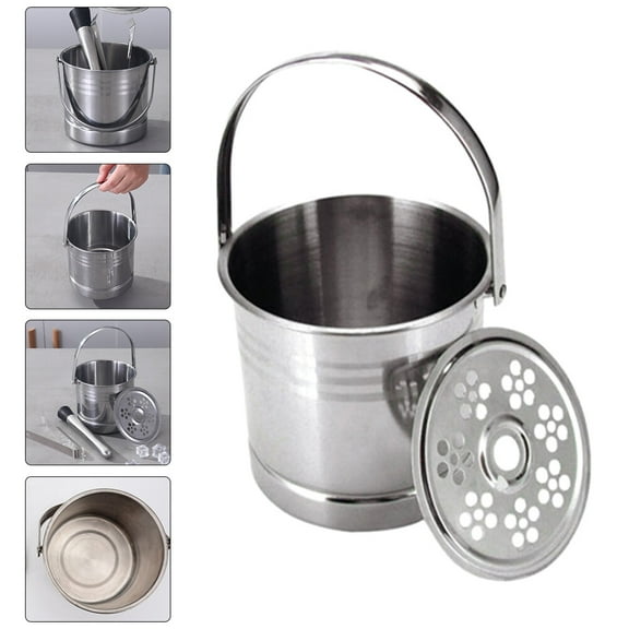FESTFENDS 1 Set Classic Design Ice Holder for Party Stainless Steel Container