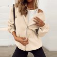 thumbnail image 1 of Abrigo Ropa informal para mujer, ajuste holgado, estilo Y2K, con abertura lateral, traje deportivo (Beige L) Kuymtek Beige T L para Mujer, 1 of 5