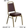 thumbnail image 2 of CRXX Trapezoidal Back Stacking Banquet Chair, Brown Vinyl/Gold Frame, 2 of 10