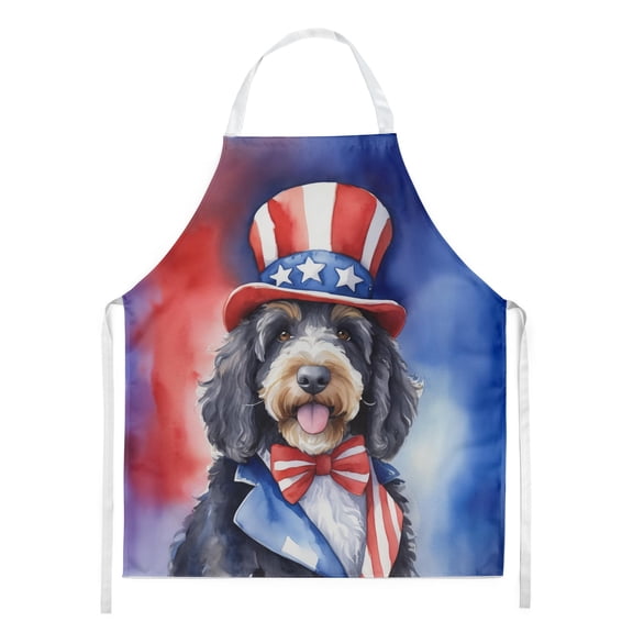 Bernedoodle Patriotic American Apron 27 in x 30 in