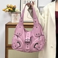 thumbnail image 5 of Top-keivon Shoulder Bag for Women, Y2K Rivet Faux Leather Underarm Purse, Retro Motorcycle Trendy Casual Commute Handbag, 5 of 6