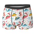 thumbnail image 6 of Men's Boxer Briefs, Dinosaur print K Soft Comfy Mens Underwear Boxer Briefs Breathable With Widen Waist, 6 of 7