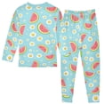 thumbnail image 2 of Dailycode Cotton Pajama Set Snug Fit Long Sleeve Top and Pants for 18M-8Y Watermelons and Daisies, 2 of 7