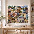 thumbnail image 5 of Densely Packed Mosaic with Village Town Built Upon, Mystical Fantasy for Space Lovers, Galaxy Room Decor, Mother'S Day Gift, Tapestry Wall Hanging for Bedroom and Dorm, 5 of 7