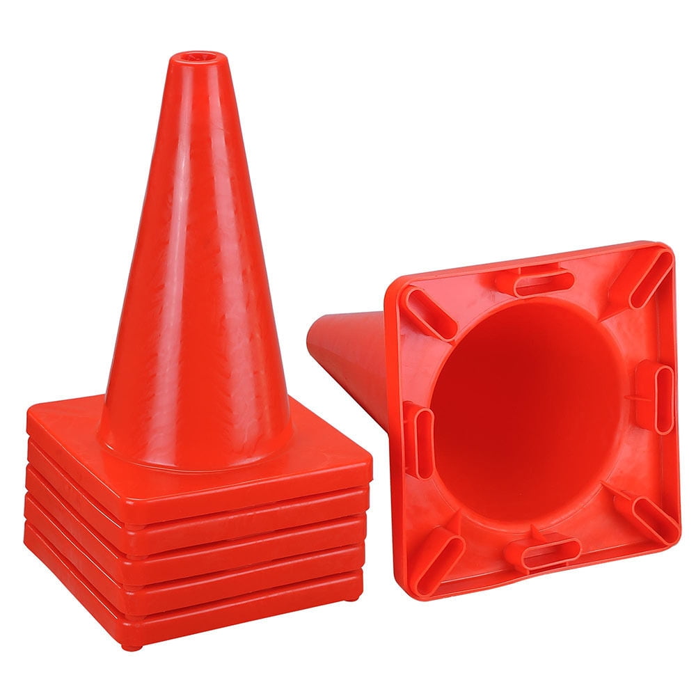GHP Pack of 4 PVC Reflective 2mm Thick Fluorescent Red 18 Traffic Safety Cones