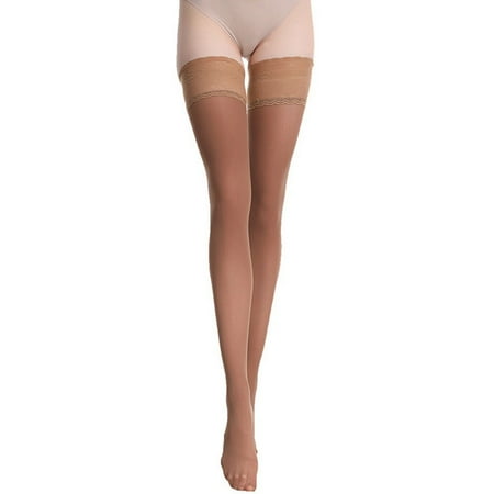 

YIWEI Women Lace Thigh High Sheer Stockings Knee Hosiery Tight Pantyhose Coffee