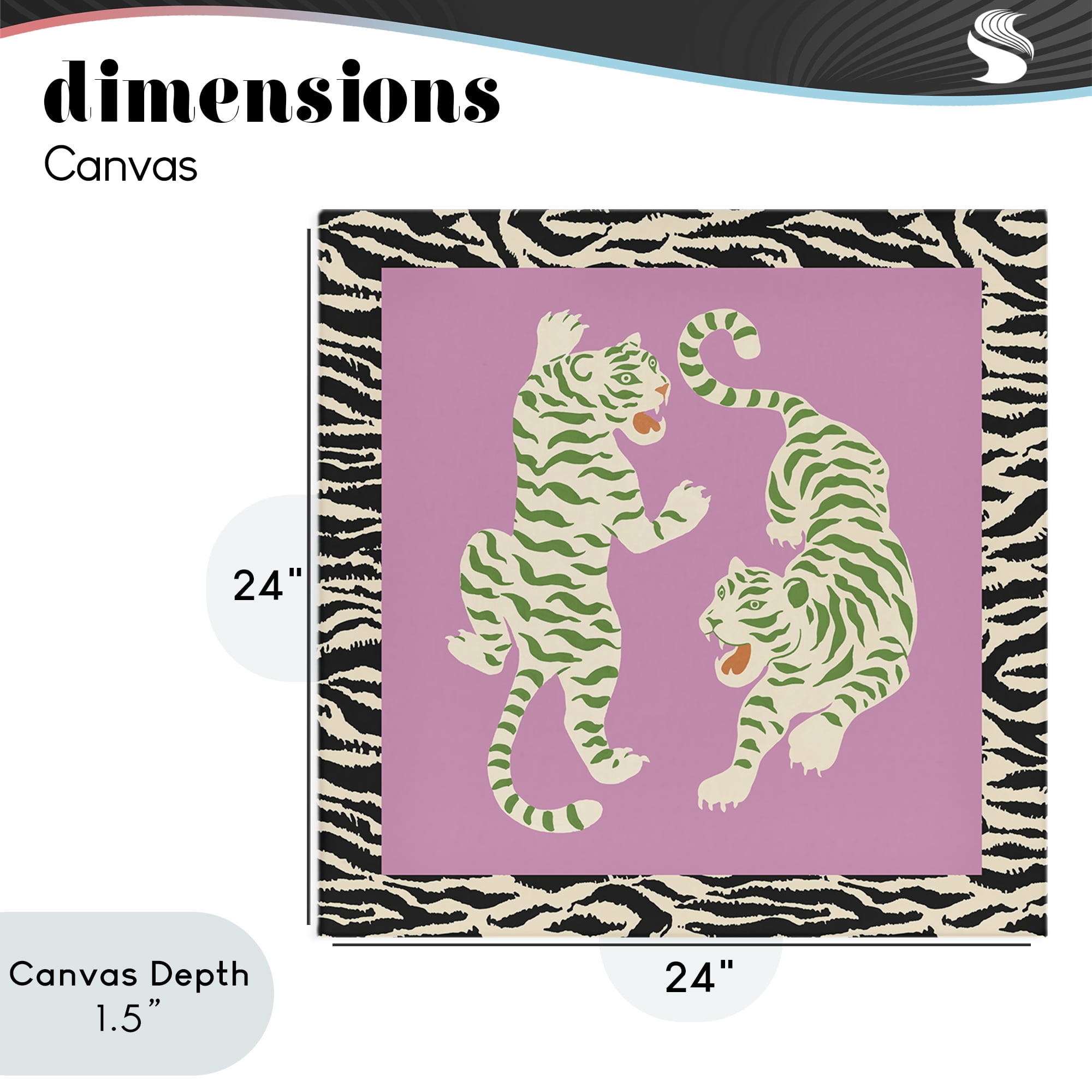 Stupell Industries Purple & Green Twin Tigers Canvas Wall Art, design by Karolina Sato