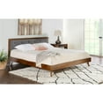 thumbnail image 2 of Allora Mid-Century Wood/Polyester King Platform Bed in Medium Brown, 2 of 12