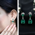 thumbnail image 3 of Rosec Jewels Certified Lab Grown Emerald Teardrop Earrings for Women (AAAA Quality) - Ready to Gift with Jewelry Box, 14K White Gold, 3 of 8