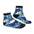 thumbnail image 3 of Bingfone Blue And White Butterflies Design Patterned Men'S Women'S Casual Cotton Socks, 3 of 9