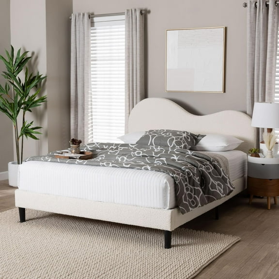 Baxton Studio Dalton Modern Platform Bed, Queen, 63"W, Cream