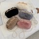 thumbnail image 5 of Hukapapa Bolso bandolera de felpa con cadena de perlas para teléfono móvil, bolso pequeño para hombro, color café, 5 of 6