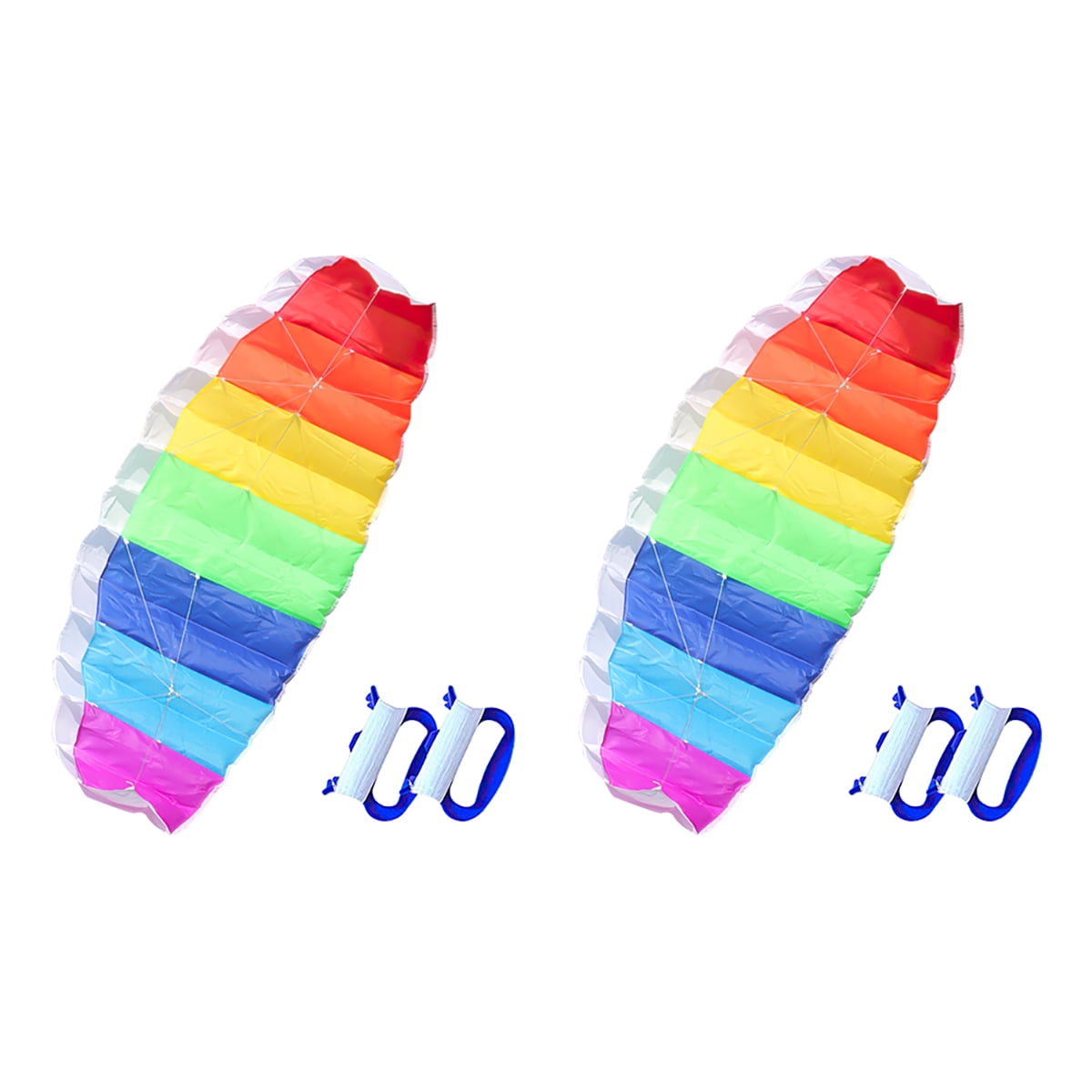 Private Jungle 2Pcs Rainbow Kites 55" Dual Line Power Kite Stunt Kite Outdoor Fun Toys Snow Kiting Parafoil Parachute Surfing Beach Kites