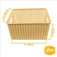 thumbnail image 4 of Small Plastic Rattan Storage Box Basket Organizer, Brown - 1 Pack, 4 of 6