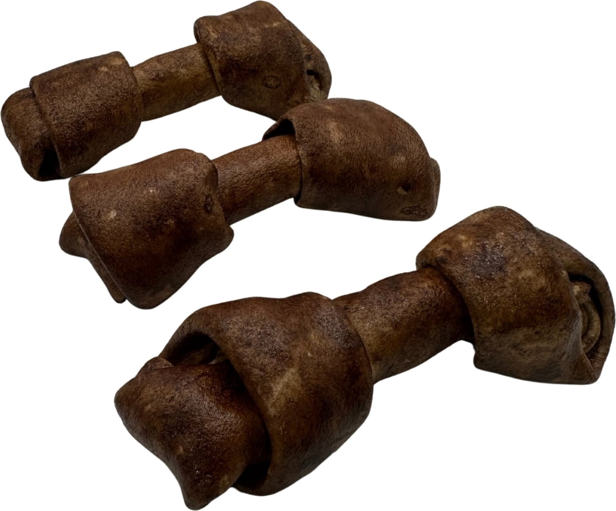 Knotted 4 to 5-in Beef Flavor Rawhide Bone Dog Treats, 30 CT